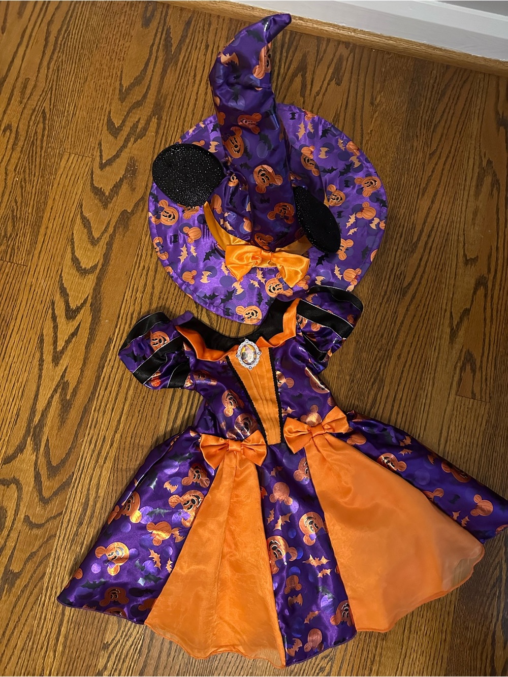 Disney Purple and Orange Pumpkin Witch Dress with Hat